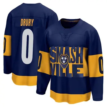 Men's Jack Drury Nashville Predators ＃0 Breakaway Navy 2022 Stadium Series Jersey