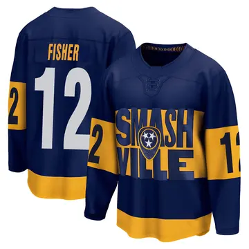 Men's Mike Fisher Nashville Predators ＃12 Breakaway Navy 2022 Stadium Series Jersey