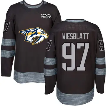 Men's Oasiz Wiesblatt Nashville Predators ＃97 Authentic Black 1917-2017 100th Anniversary Jersey