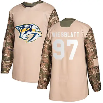 Men's Oasiz Wiesblatt Nashville Predators ＃97 Authentic Camo Veterans Day Practice Jersey