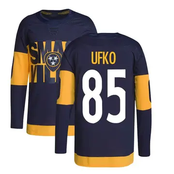 Men's Ryan Ufko Nashville Predators ＃85 Authentic Navy 2022 Stadium Series Primegreen Jersey