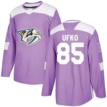 Men's Ryan Ufko Nashville Predators ＃85 Authentic Purple Fights Cancer Practice Jersey
