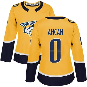 Women's Jack Ahcan Nashville Predators ＃0 Authentic Gold Home Jersey