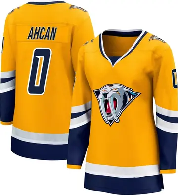 Women's Jack Ahcan Nashville Predators ＃0 Breakaway Yellow Special Edition 2.0 Jersey