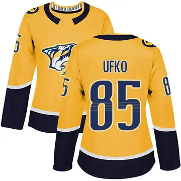 Women's Ryan Ufko Nashville Predators ＃85 Authentic Gold Home Jersey