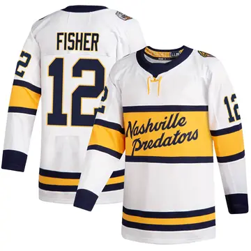 Youth Mike Fisher Nashville Predators ＃12 Authentic White 2020 Winter Classic Jersey